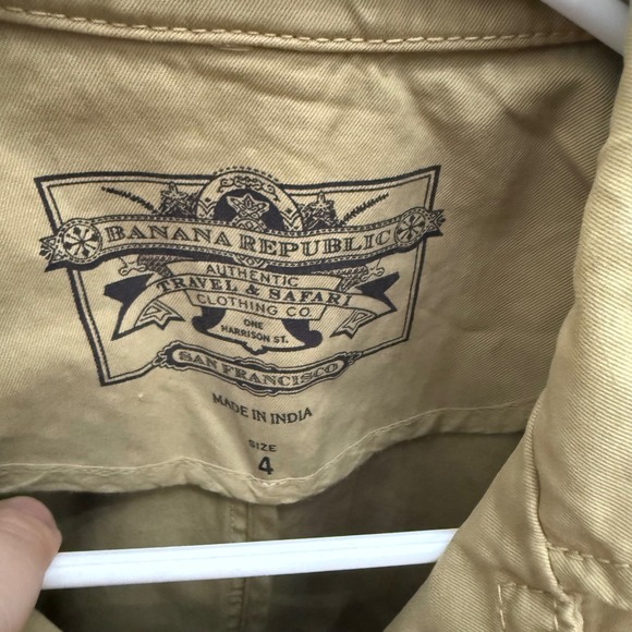 Banana Republic Travel & Safari Army Field Jacket Khaki Womens‎ Size 4 Y2K 2006 - Picture 2 of 6